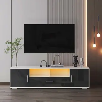 Streamdale Modern TV Stand with LED Lights Brand New