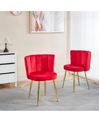 Red Velvet Dining Chair (Set of 2) with Gold Legs Order Now