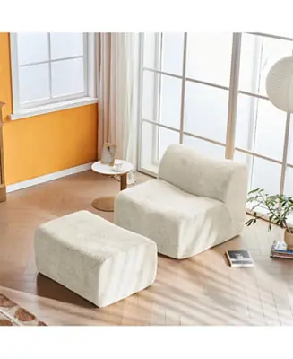 Latest Single Foam Compression Sofa Chair with Footrest