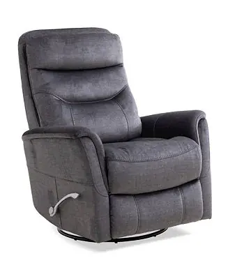 1 Pc. Capri Charcoal Polyester Articulating Headrest 360° Swivel Glider Recliner Mega Sale