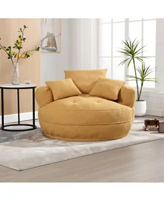 Chenille Sleeper Sofa Chair - Modern Fluffy Lounge Seat Free Returns
