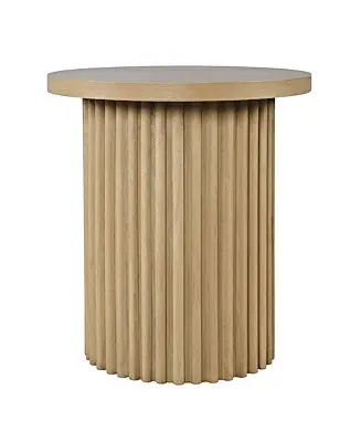 Mega Sale Auden 24" Round Mid-Century Modern Fluted Pedestal Base End Table