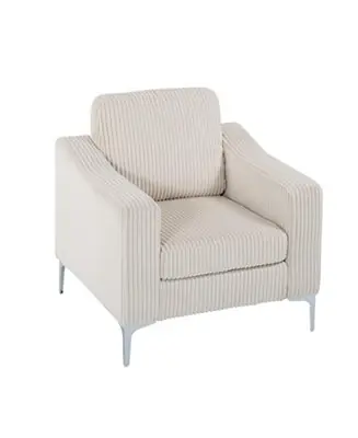 Handmade Convertible Corduroy Sectional Sofa - Beige