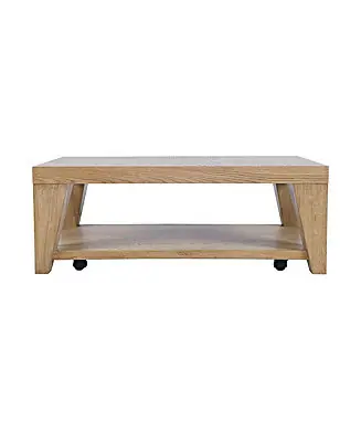 New Release Modern Contemporary 50" Coffee Table with Storage Shelf and Hidden Casters