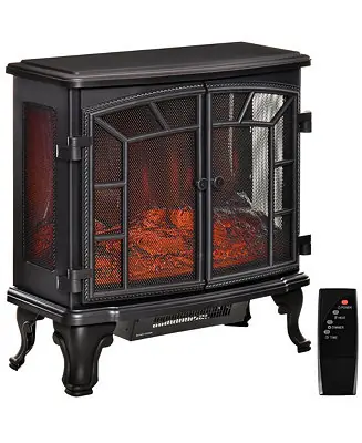 Budget Freesding Electric Fireplace Heater with LED Log Flames