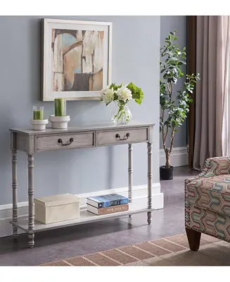 – 2 Drawer Wooden Hall Console Sofa Table, Washed Oak Finish Viral