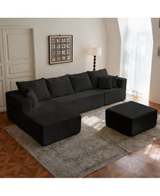 While Supplies Last Streamdale Cloud Modular Sectional Sofa with Ottoman, Modern U Shaped Couch