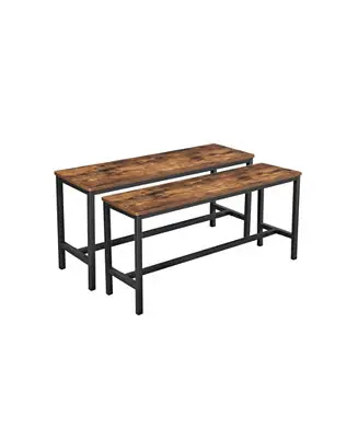 Special Discount Table Benches, Pair of 2, Industrial Style Indoor BenchesDurable Metal Frame