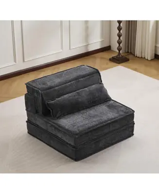Best Price Streamdale Compression Sofa, Convertible Floor Sofa Bed, Modular Sectional Sofa, Dark Grey