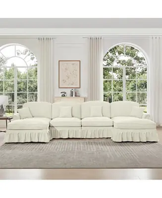 Professional Grade Streamdale Classic U-Shape Sectional Sofa with Ottomans