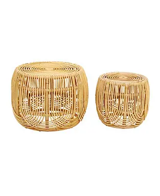 Azrina Rattan Nesting Tables, Set of 2 Next Day Delivery