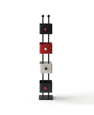 Modern Black & Red Bookshelf/Side Table/Magazine Rack