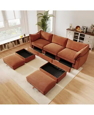 U Shape Sofa w/ Ottomans & Storage Limited Time