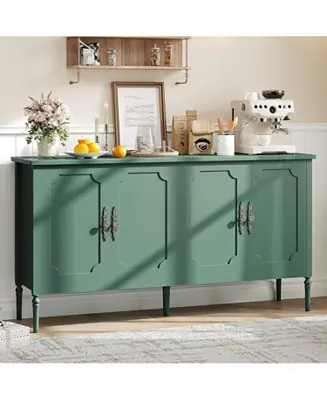 Seasonal Sale 59" Wide Wood with Storage for Kitchen, Dining Room, Living Room or Entryway Buffet Cabinet
