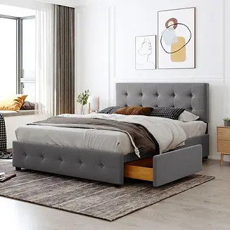 Streamdale Linen Platform Bed with Drawers Top Pick