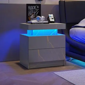 1 PC LED Nightstand with Drawers Nightstands Grab Now