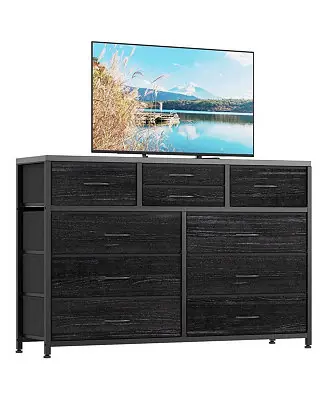10-Drawer Modern Fabric Dresser for Bedroom, Large Storage Chest, 45" TV Stand, Living Room, Hallway Organizer Get Yours
